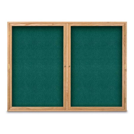 United Visual Products Sliding Door Indoor Enclosed Corkboard, 7 UV9028ACS-GOLD-CORK